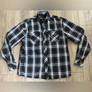Eighty Eight Plaid Button Down Or Zip Shirt Mens Medium Multicolor Long Sleeve